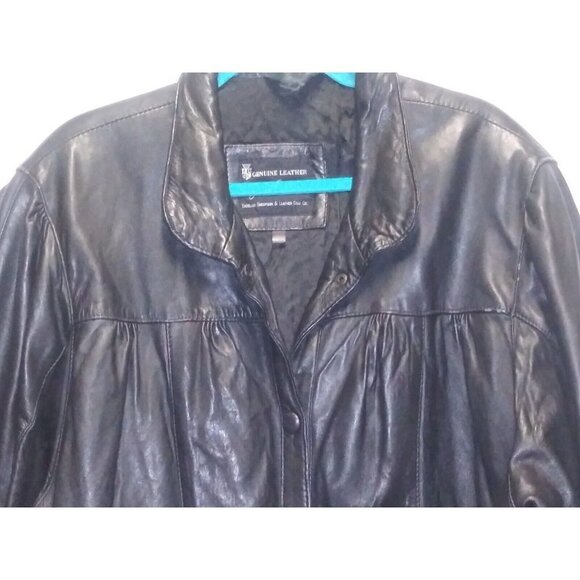 VTG Jean Pierre Leather Jacket Womens sheepskin L/XL/XXL balloon sleeve button - Picture 3 of 10